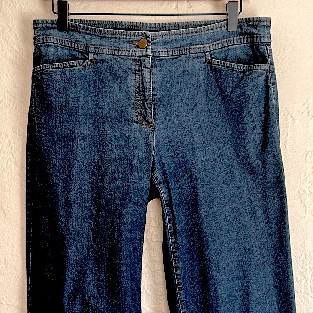 Eileen Fisher minimalist jeans size S  stretchy loose legs higher waist